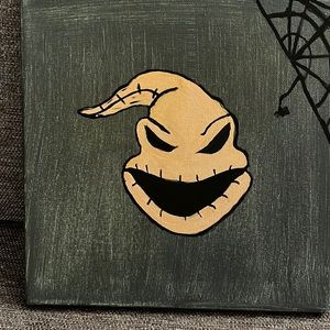 Custom canvas painting “Oogie Boogie” 10in x 10in